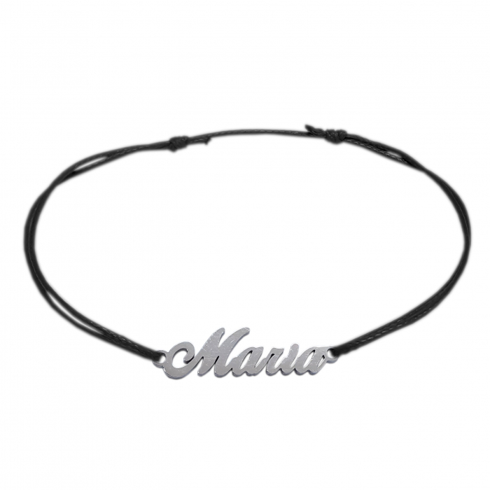 Bratara snur negru personalizata nume Maria argint 9436100 Dras [1]