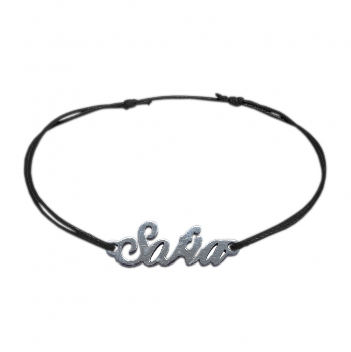 Bratara snur negru personalizata nume Sofia argint 9426100 Dras [1]