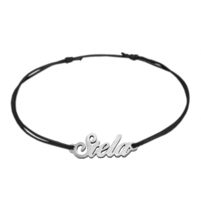 Bratara snur negru personalizata nume Stela argint 9451100 Dras [1]