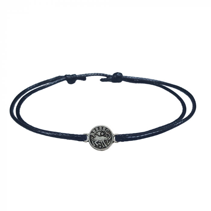 Bratara snur negru personalizata zodie Berbec argint zodiac european 9785100 Dras [1]