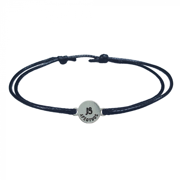 Bratara snur negru personalizata zodie Capricorn argint zodiac european 9782100 Dras [2]