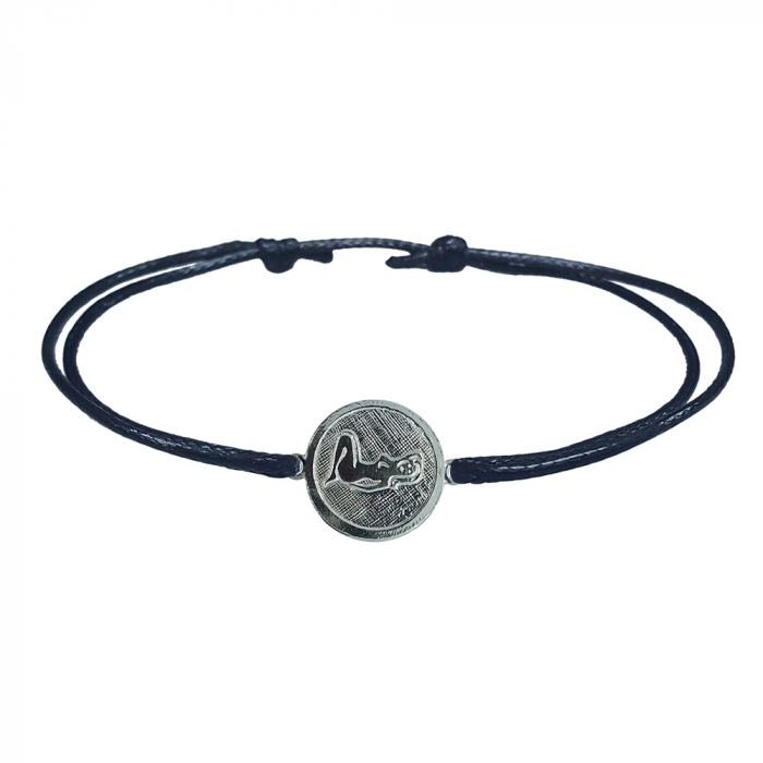 Bratara snur negru personalizata zodie Fecioara zodiac european argint 4201200 Dras [1]