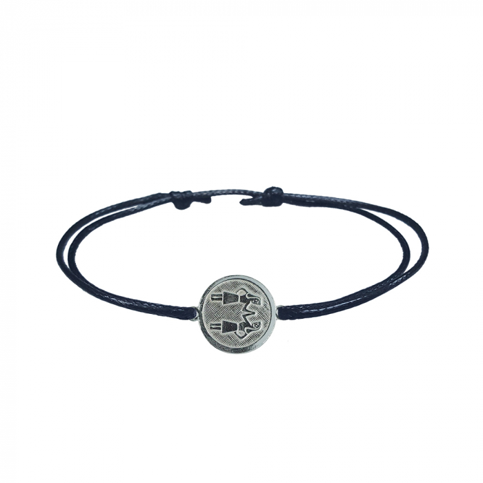 Bratara snur negru personalizata zodie Gemeni zodiac european argint 4201200 Dras [1]
