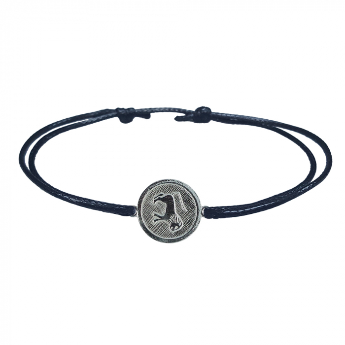 Bratara snur negru personalizata zodie Leu zodiac european argint 4201200 Dras [1]