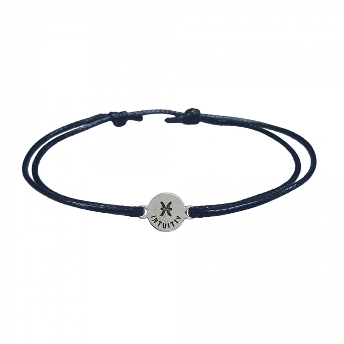 Bratara snur negru personalizata zodie Pesti argint zodiac european 9784100 Dras [2]