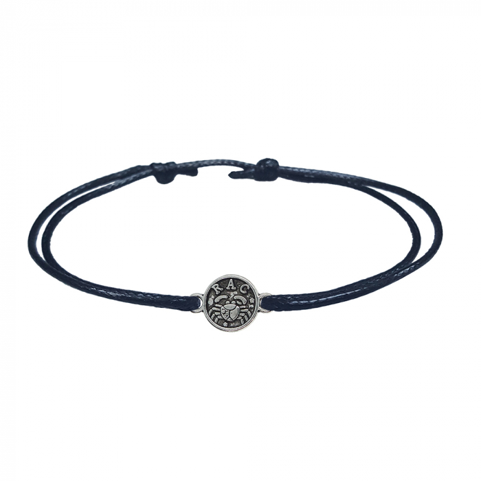 Bratara snur negru personalizata zodie Rac argint zodiac european 9788100 Dras [1]