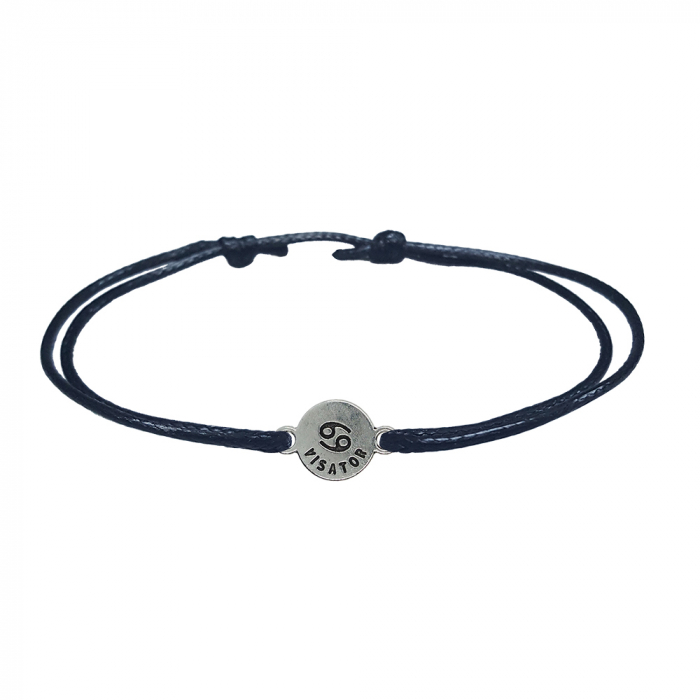 Bratara snur negru personalizata zodie Rac argint zodiac european 9788100 Dras [2]