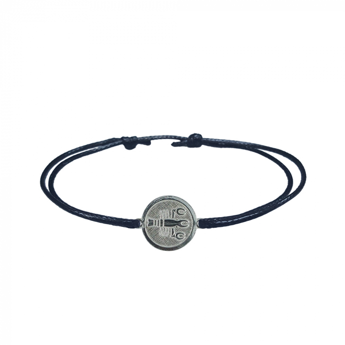 Bratara snur negru personalizata zodie Rac zodiac european argint 4201200 Dras [1]