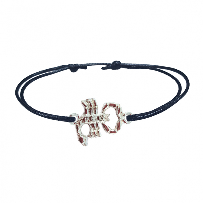 Bratara snur negru personalizata zodie Scorpion zodiac european argint 9244135 Dras [1]