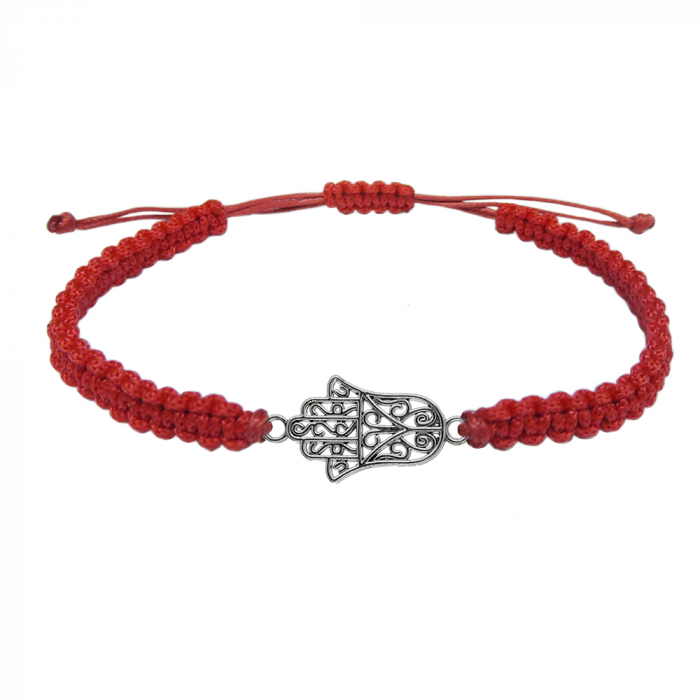 Martisor Bratara snur rosu impletit manual personalizata Mana Fatimei argint 10034220 Dras [1]