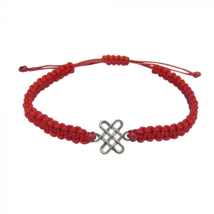 Martisor Bratara snur rosu impletit manual personalizata Motiv celtic argint 10095200 Dras [1]