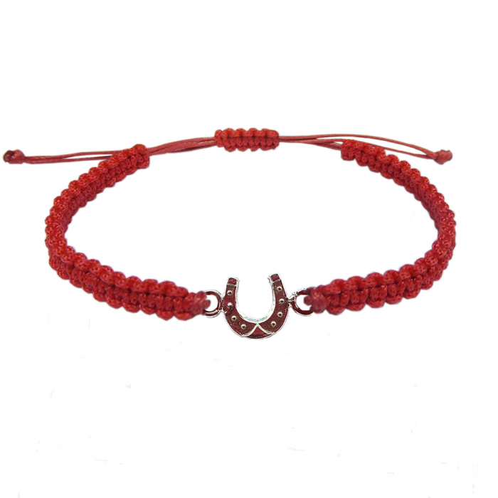 Martisor Bratara snur rosu impletit manual personalizata Potcoava argint 4534100 Dras [1]