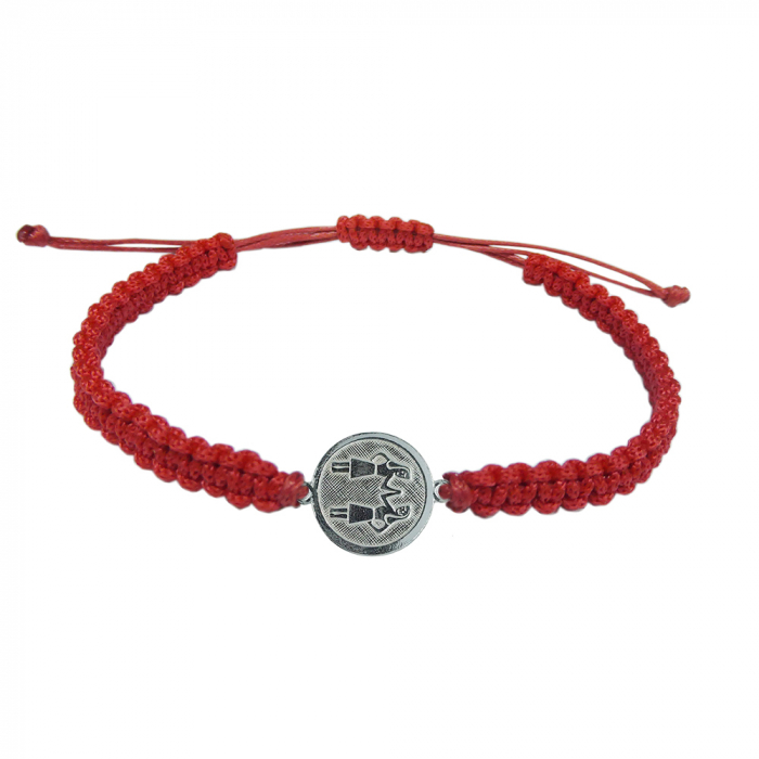 Bratara snur rosu impletit manual personalizata zodie Gemeni zodiac european argint 4201200 Dras [1]