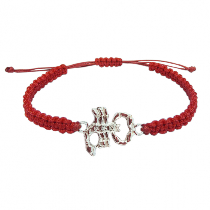 Bratara snur rosu impletit manual personalizata zodie Scorpion zodiac european argint 9244135 Dras [1]