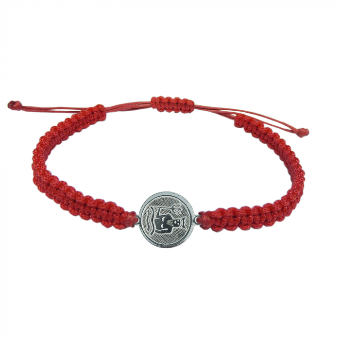 Bratara snur rosu impletit manual personalizata zodie Varsator zodiac european argint 4201200 Dras [1]