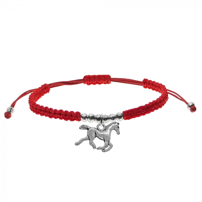 Martisor Bratara snur rosu impletita manual personalizata Cal argint 9878360 Dras [1]