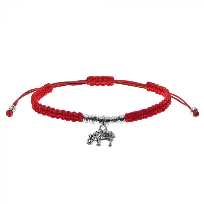 Martisor Bratara snur rosu impletita manual personalizata Elefant argint 9697420 Dras [1]