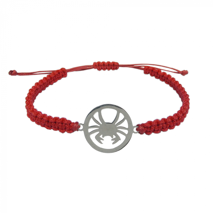 Bratara snur rosu impletita manual personalizata zodie Rac argint zodiac european 9777160 Dras [1]