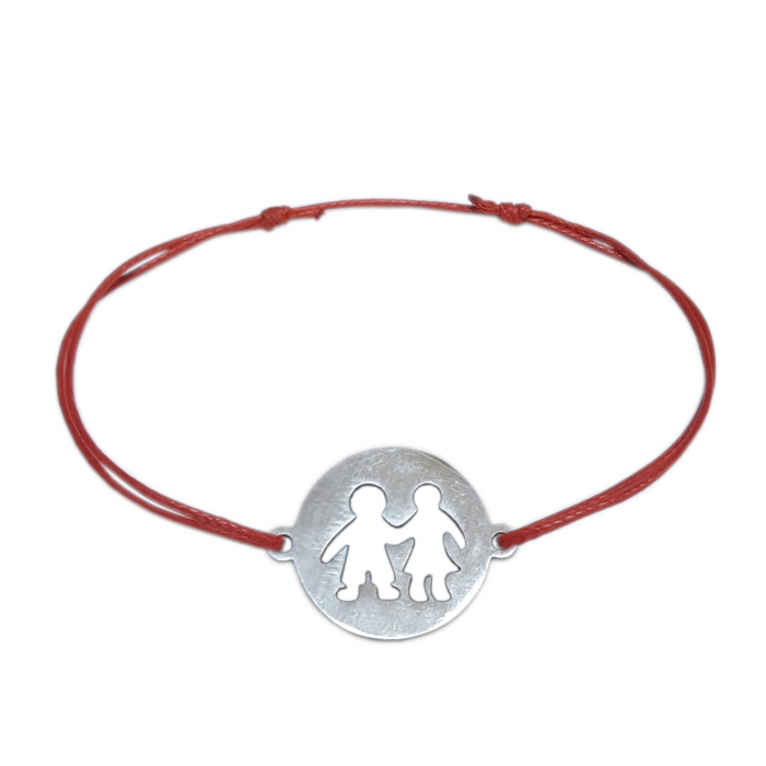 Martisor Bratara snur rosu personalizata banut decupat argint EL SI EA 9410110 Dras [1]