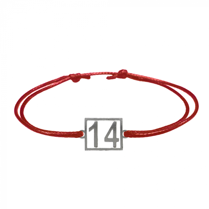Bratara snur rosu personalizata Cifra 14 argint numar norocos cifre aniversare 10251_4260 Dras [1]