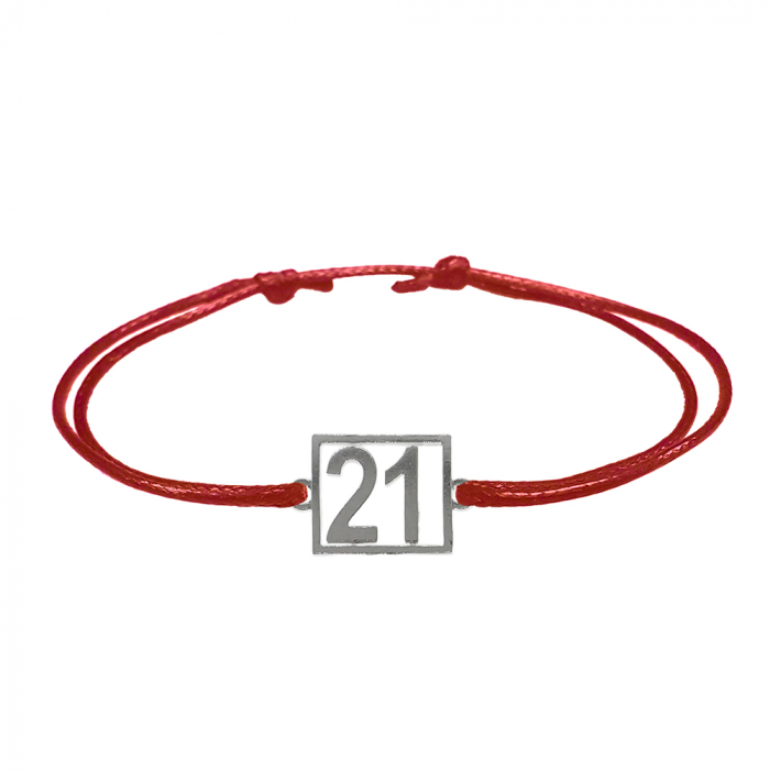 Bratara snur rosu personalizata Cifra 21 argint numar norocos cifre aniversare 10252_1260 Dras [1]