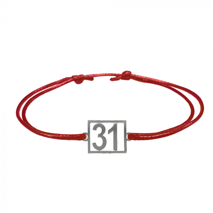 Bratara snur rosu personalizata Cifra 31 argint numar norocos cifre aniversare 10253_1260 Dras [1]