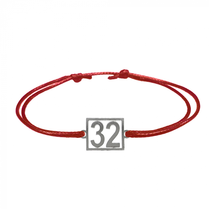 Bratara snur rosu personalizata Cifra 32 argint numar norocos cifre aniversare 10253_2260 Dras [1]