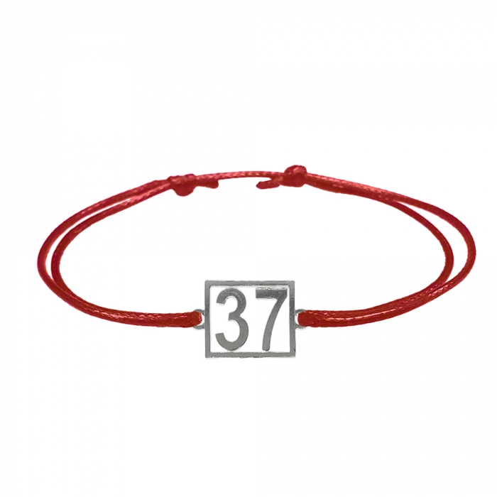 Bratara snur rosu personalizata Cifra 37 argint numar norocos cifre aniversare 10253_7260 Dras [1]