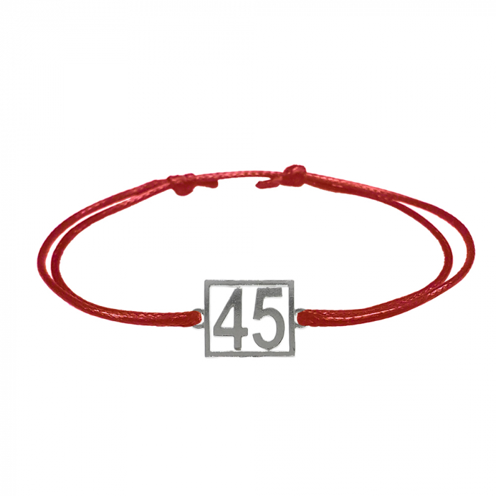 Bratara snur rosu personalizata Cifra 45 argint numar norocos cifre aniversare 10254_5260 Dras [1]