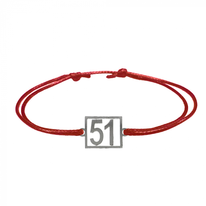 Bratara snur rosu personalizata Cifra 51 argint numar norocos cifre aniversare 10255_1260 Dras [1]