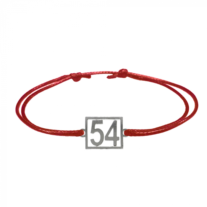 Bratara snur rosu personalizata Cifra 54 argint numar norocos cifre aniversare 10255_4260 Dras [1]
