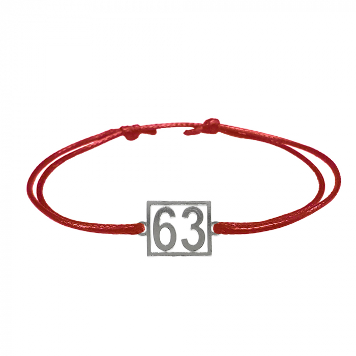 Bratara snur rosu personalizata Cifra 63 argint numar norocos cifre aniversare 10256_3260 Dras [1]