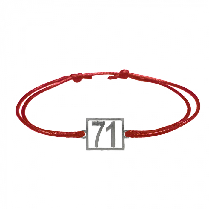 Bratara snur rosu personalizata Cifra 71 argint numar norocos cifre aniversare 10247_1260 Dras [1]