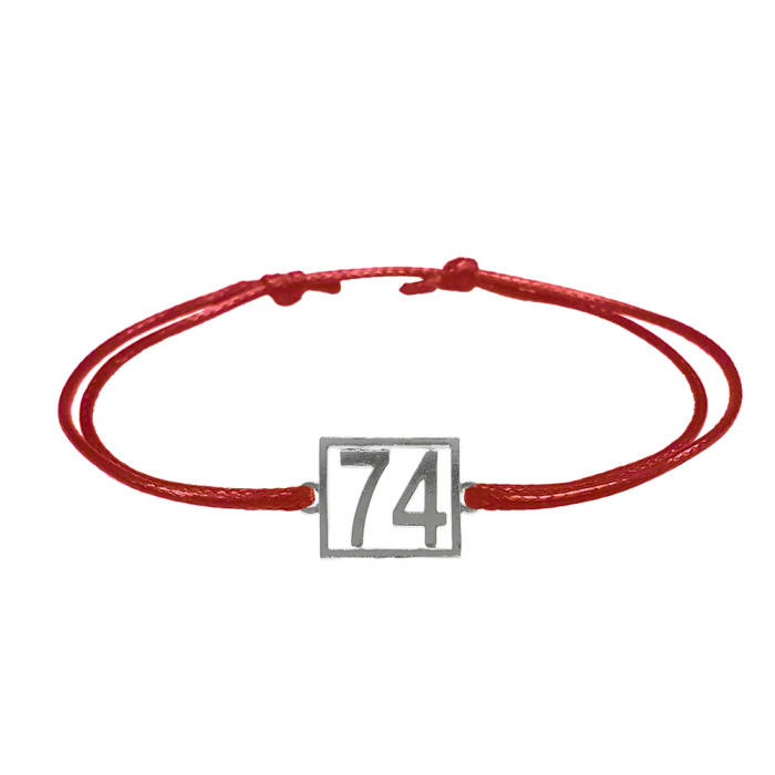 Bratara snur rosu personalizata Cifra 74 argint numar norocos cifre aniversare 10247_4260 Dras [1]