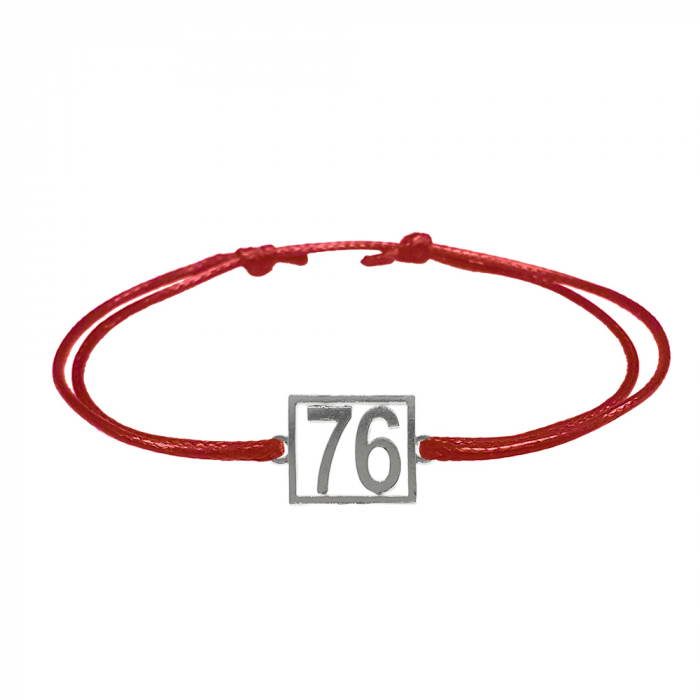 Bratara snur rosu personalizata Cifra 76 argint numar norocos cifre aniversare 10247_6260 Dras [1]
