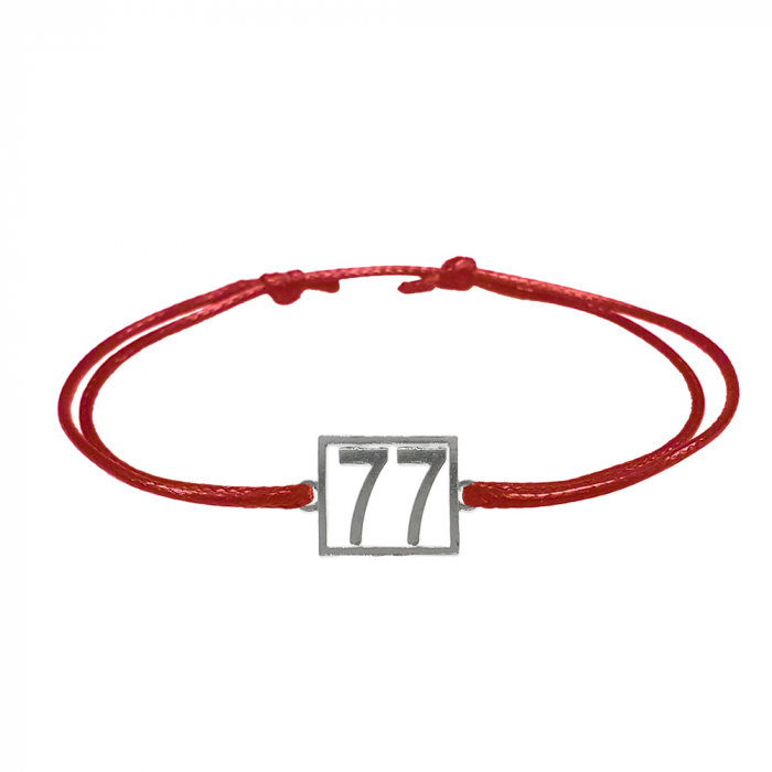 Bratara snur rosu personalizata Cifra 77 argint numar norocos cifre aniversare 10247_7260 Dras [1]