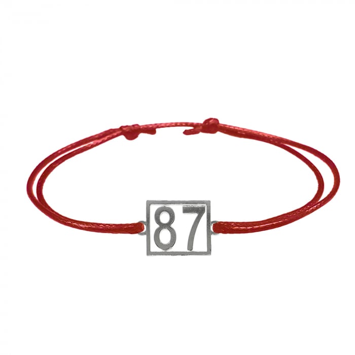 Bratara snur rosu personalizata Cifra 87 argint numar norocos cifre aniversare 10248_7260 Dras [1]