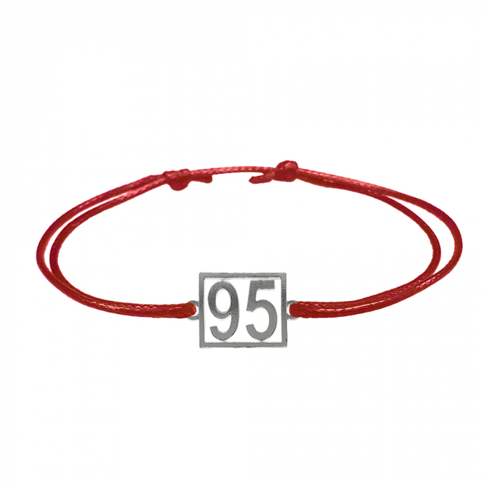 Bratara snur rosu personalizata Cifra 95 argint numar norocos cifre aniversare 10249_5260 Dras [1]