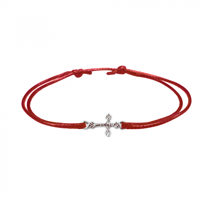 Bratara snur rosu personalizata cruciulita argint 4221060 Dras [1]