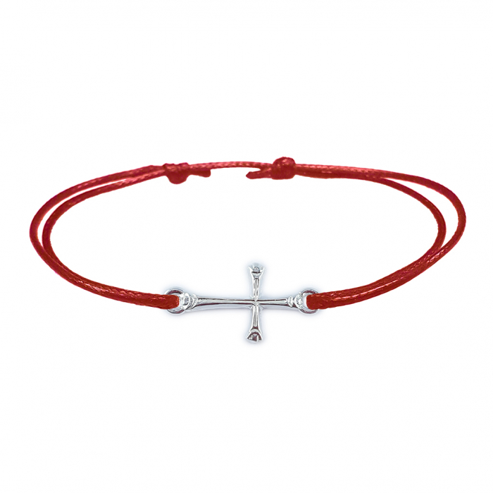 Bratara snur rosu personalizata cruciulita argint 4232100 Dras [1]