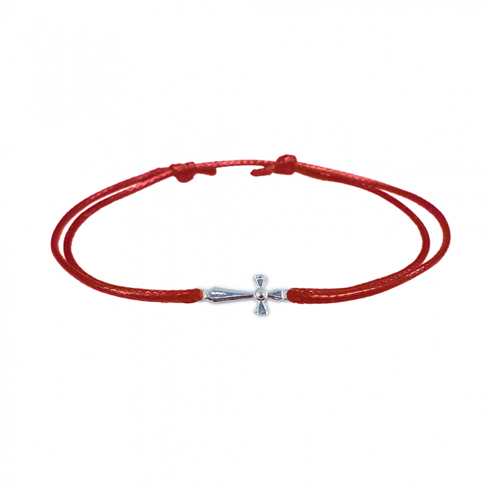 Bratara snur rosu personalizata cruciulita argint 4299060 Dras [1]