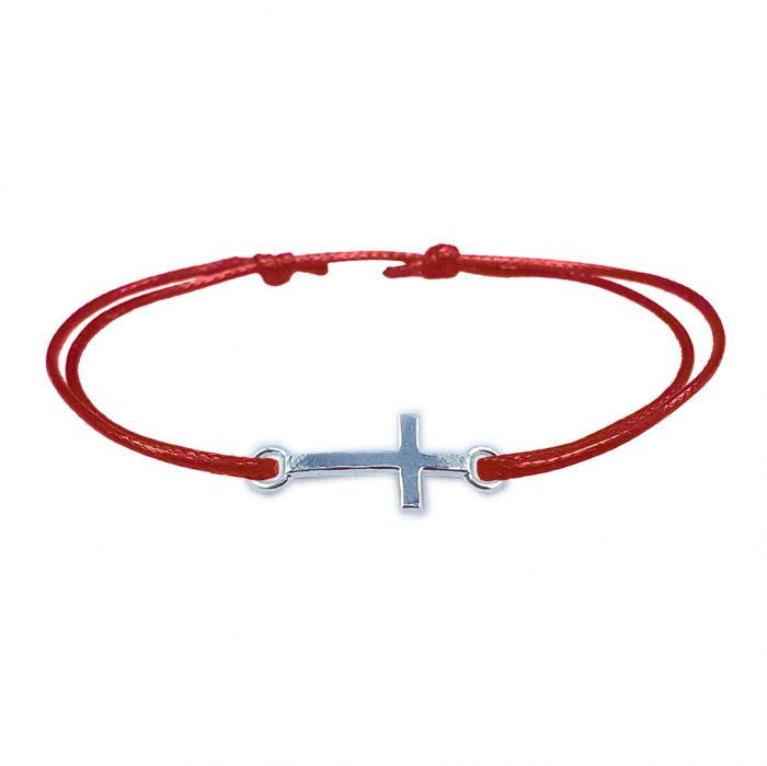 Bratara snur rosu personalizata cruciulita argint 9354100 Dras [1]