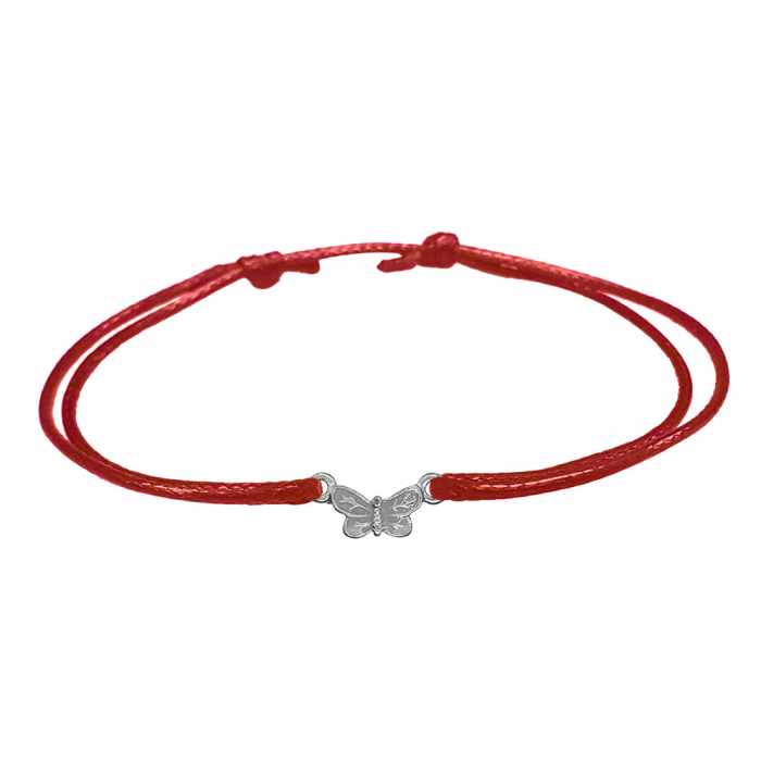 Martisor Bratara snur rosu personalizata Fluturas argint 10127100 Dras [1]