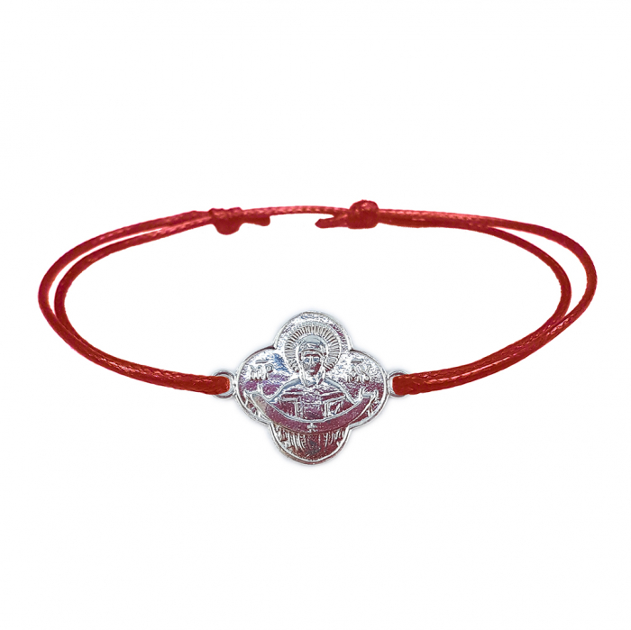 Bratara snur rosu personalizata medalion Maica Domnului argint 4215160 Dras [1]