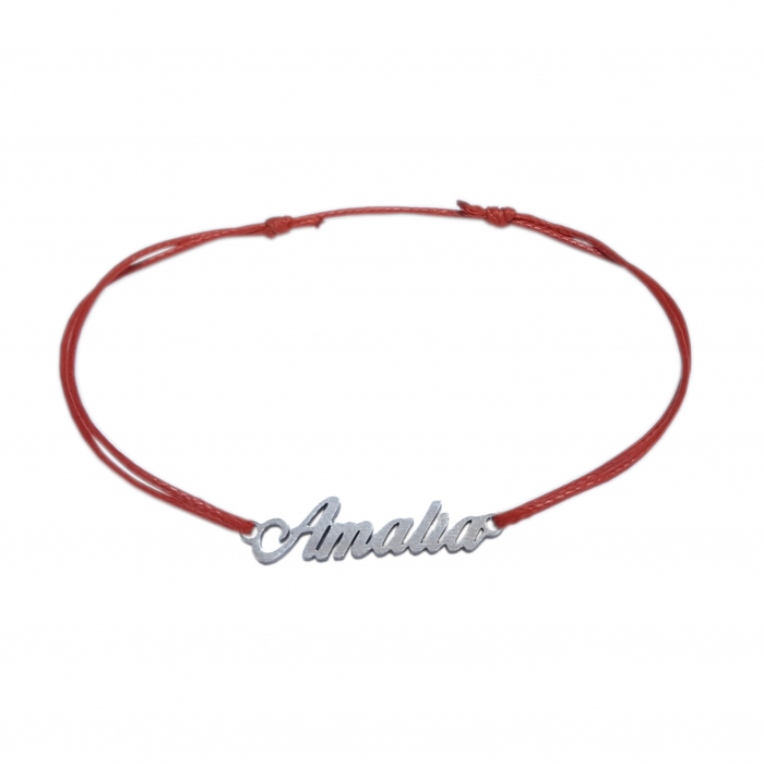 Martisor Bratara snur rosu personalizata nume Amalia argint 9438100 Dras [1]