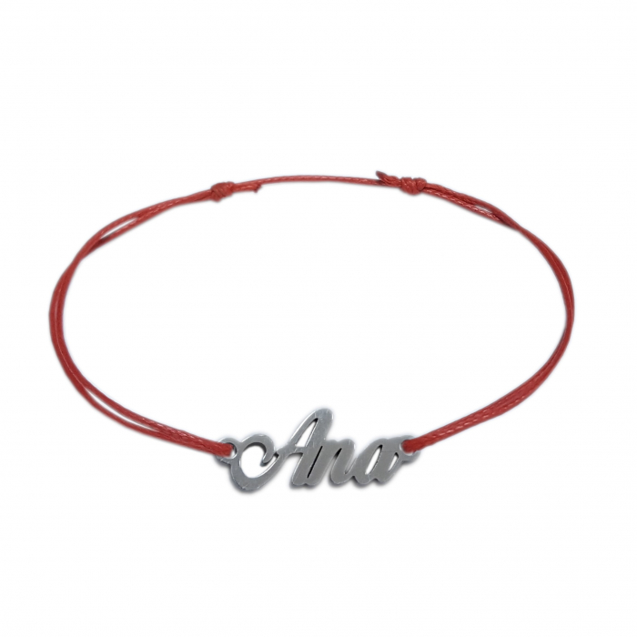 Martisor Bratara snur rosu personalizata nume Ana argint 9404100 Dras [1]