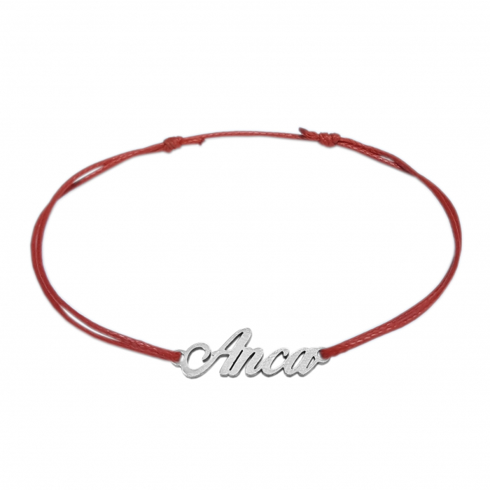 Martisor Bratara snur rosu personalizata nume Anca argint 9430100 Dras [1]