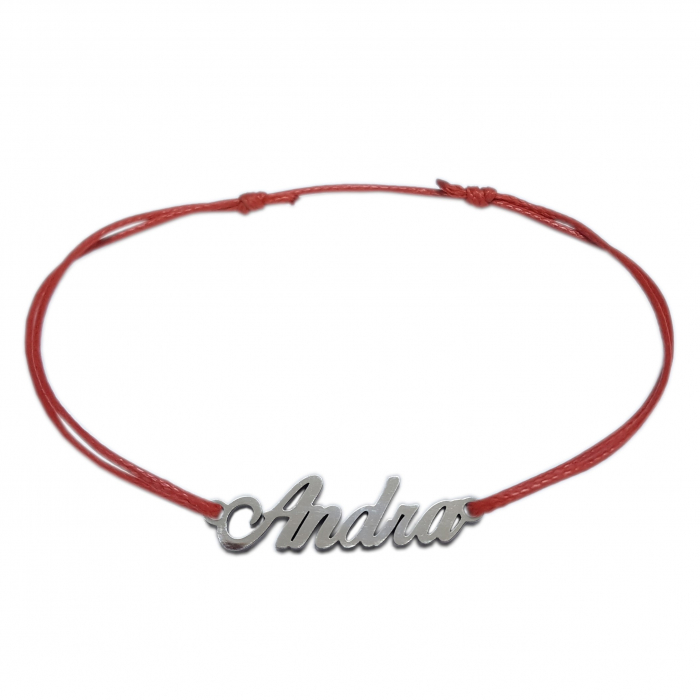 Martisor Bratara snur rosu personalizata nume Andra argint 9440100 Dras [1]