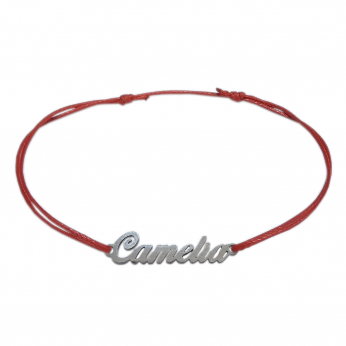 Martisor Bratara snur rosu personalizata nume Camelia argint 9442100 Dras [1]