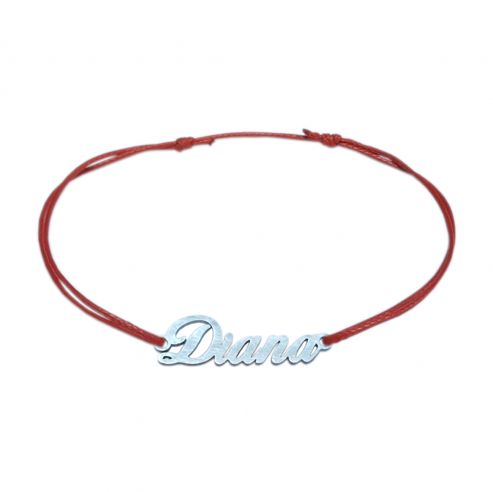 Martisor Bratara snur rosu personalizata nume Diana argint 9419100 Dras [1]